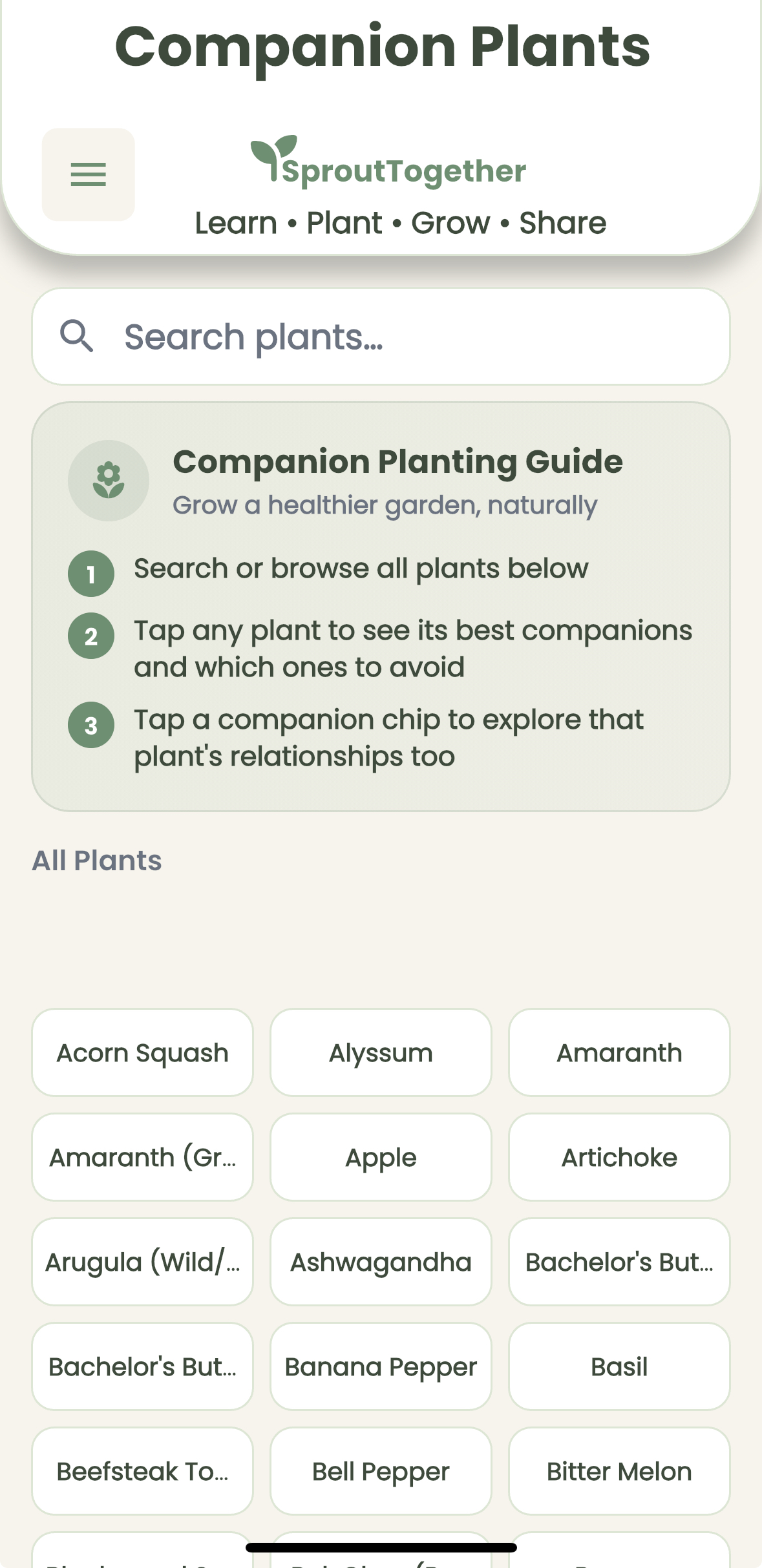 Companion planting guide