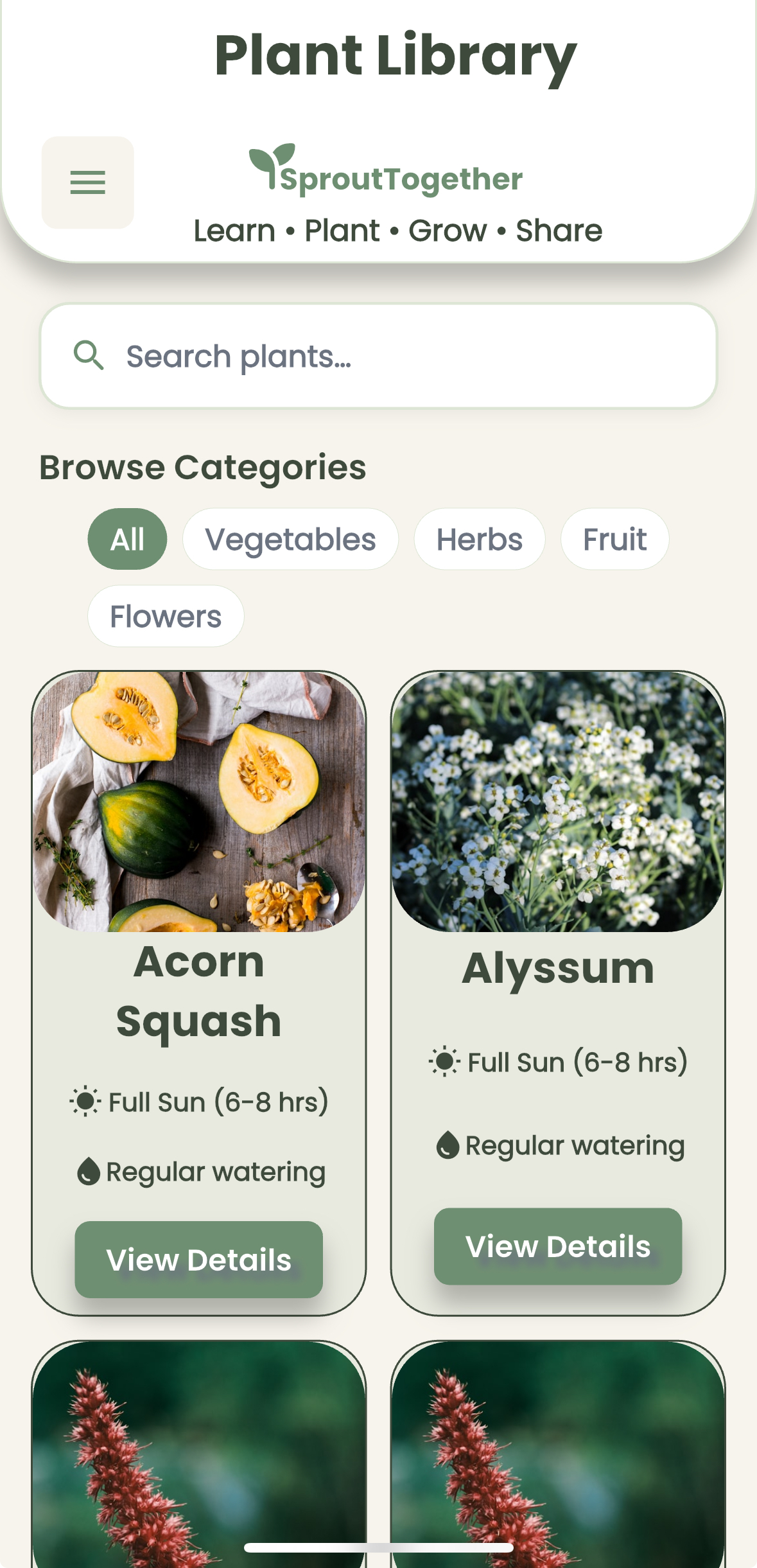 Sprout Together plant library